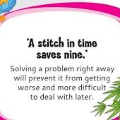 A STITCH IN TIME SAVES NINE By ONI ELIJAH TAIWO