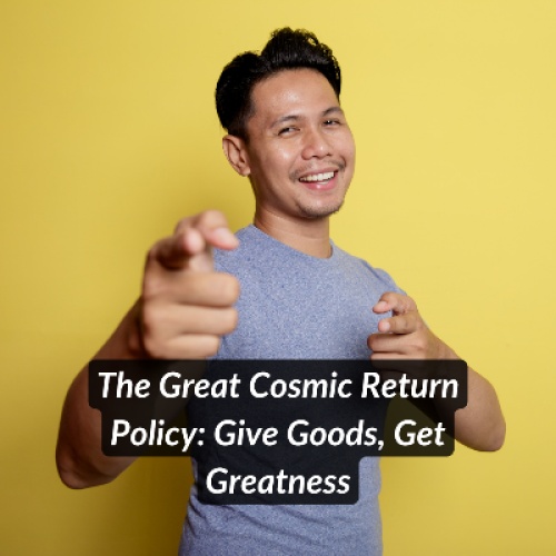 The Great Cosmic Return Policy: Give Goods, Get Greatness