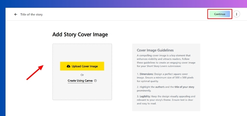 Add Story Cover Image | Short Story Lovers